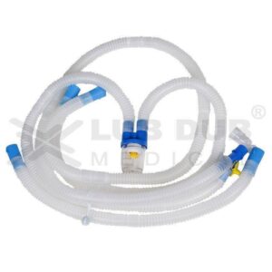 Disposable Ventilator Circuit Adult S.W.T: TECHNICAL SPECIFICATION SKU VEN-1075 Category Respiratory Type of usage Disposable Water trap Single Heated wire No Patient size Adult Tube Length 1.5 meter Tube Diameter 25mm Tube Material LDPE+EVA Connector Material Polypropylene Weight 367g